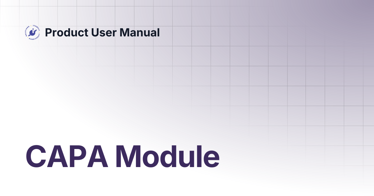 CAPA Module | Product User Manual