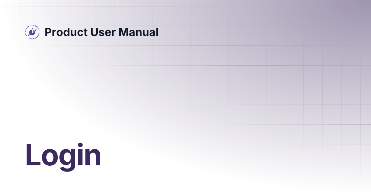 Login | Product User Manual